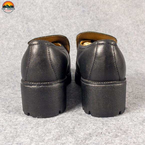 Double H Ranch Loafer Black Leather Chunky Y2K Oil Resistant Women's Size 9.5 M - Picture 7 of 11